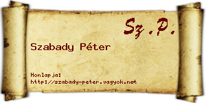 Szabady Péter névjegykártya